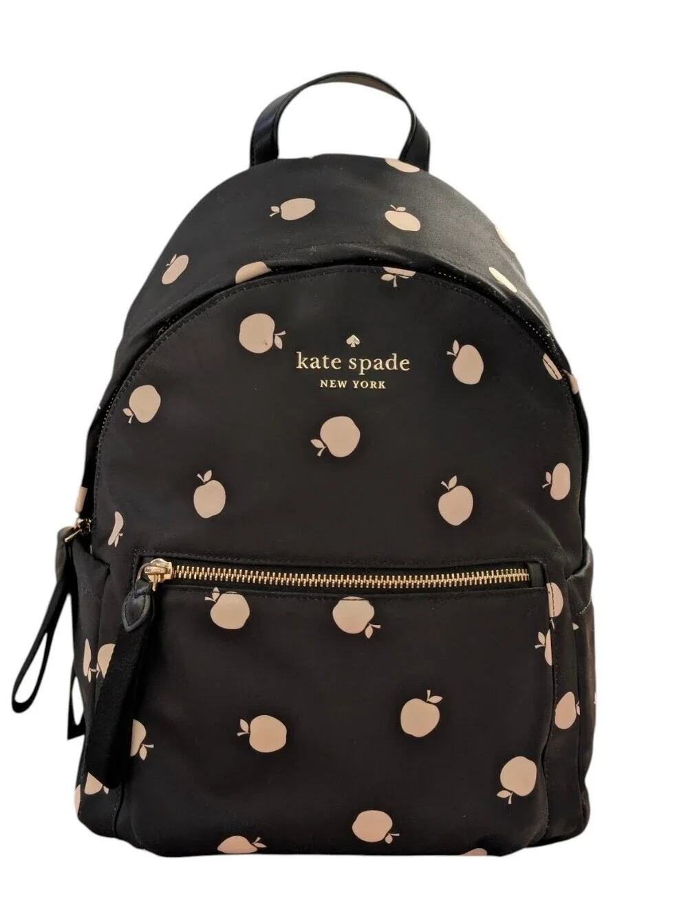 Kate Spade Set ♠️ Apple Print Chelsea Medium Black Backpack & micro Bag Charm